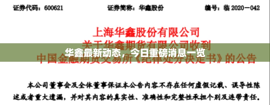华鑫最新动态,今日重磅消息一览