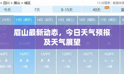眉山最新动态,今日天气预报及天气展望