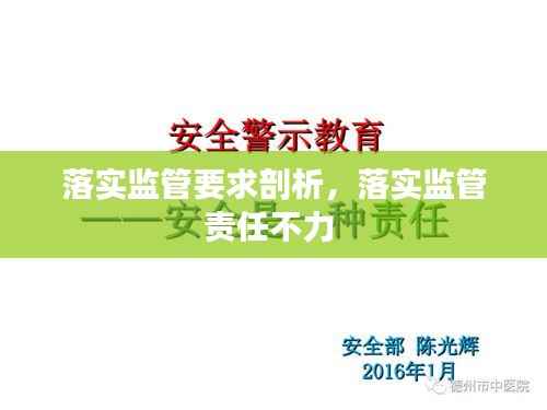 落实监管要求剖析，落实监管责任不力 
